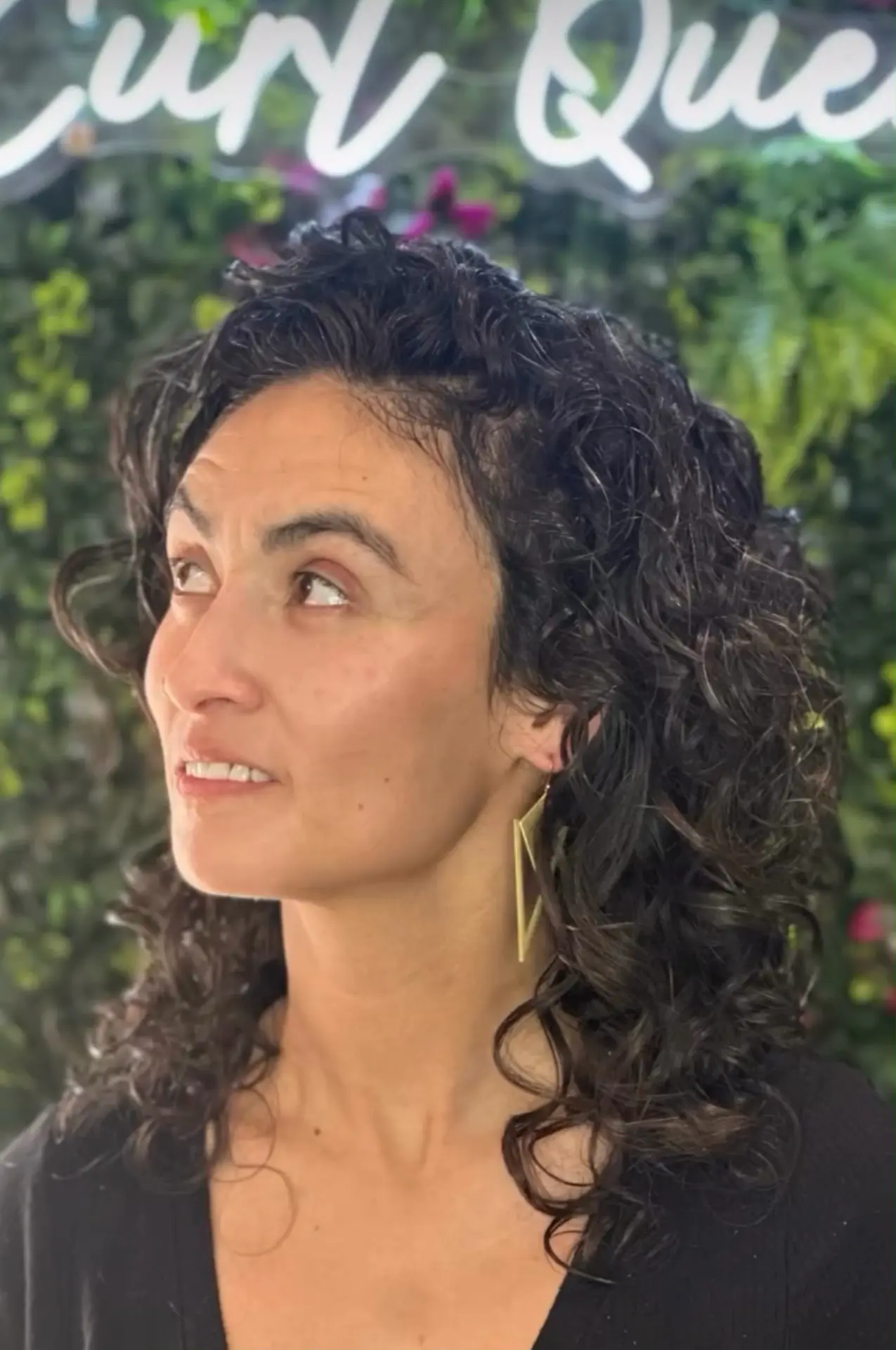 Curly hair transformation 5