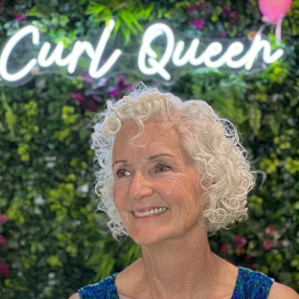 Curly hair transformation 7