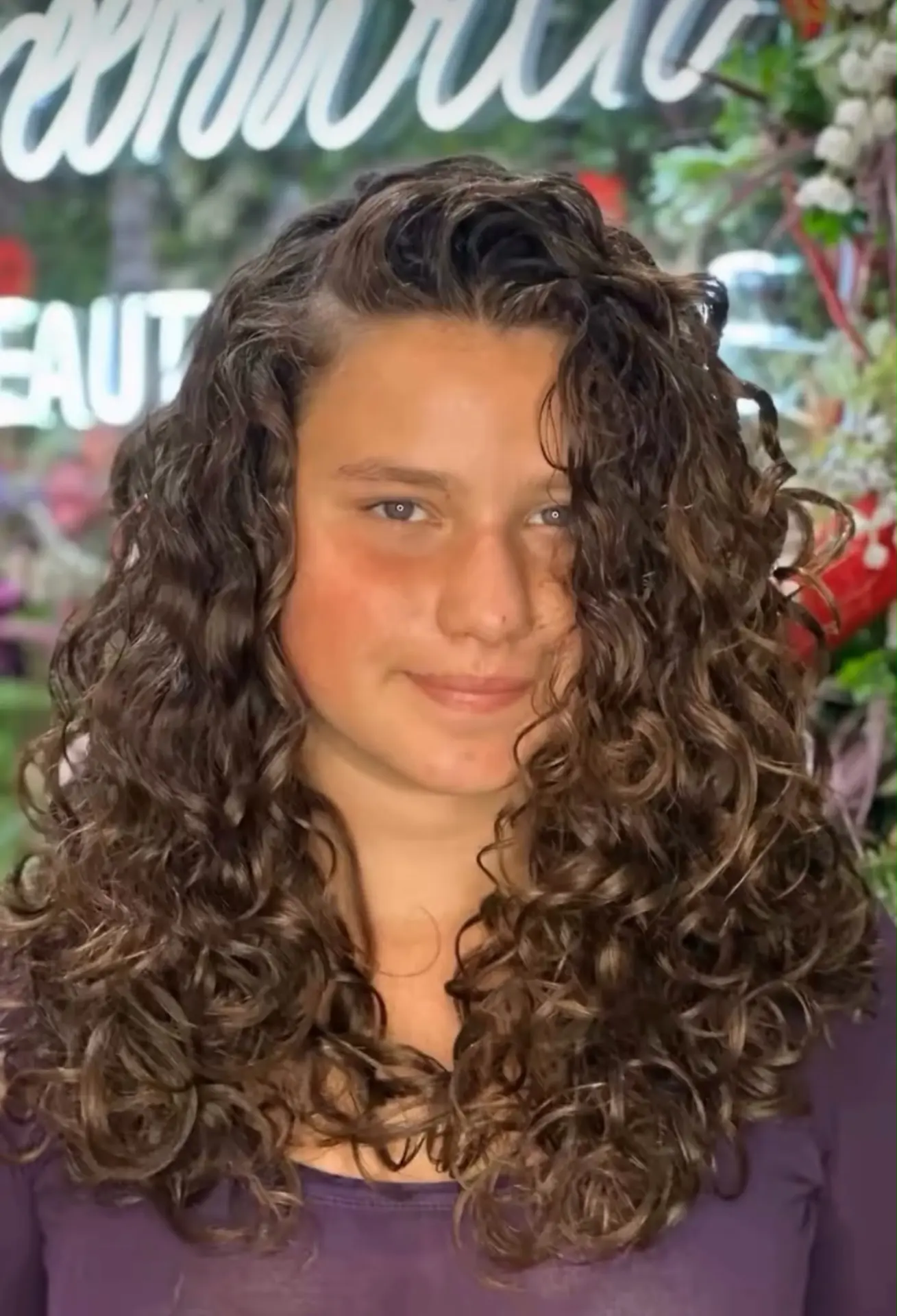 Curly hair transformation 6